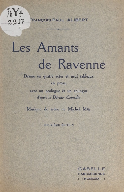 Couverture ebook de Les amants de Ravenne, de François-Paul Alibert