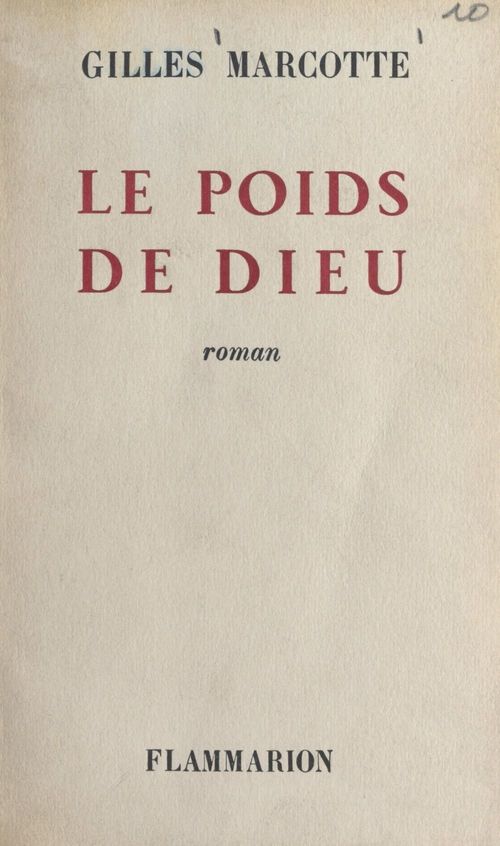 ebook cover of Le poids de Dieu, by Gilles Marcotte