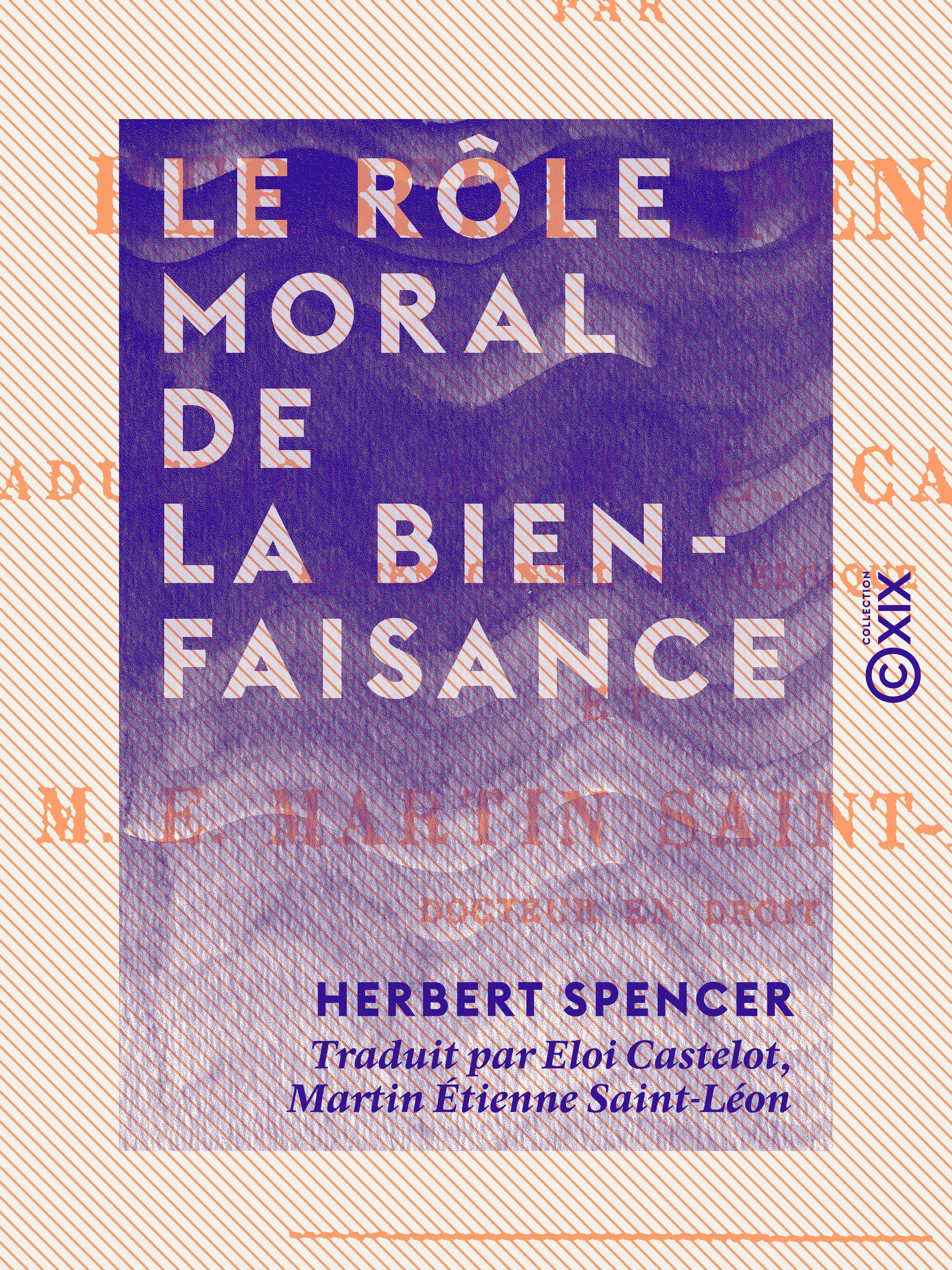 ebook cover of Le Rôle moral de la bienfaisance, by Herbert Spencer