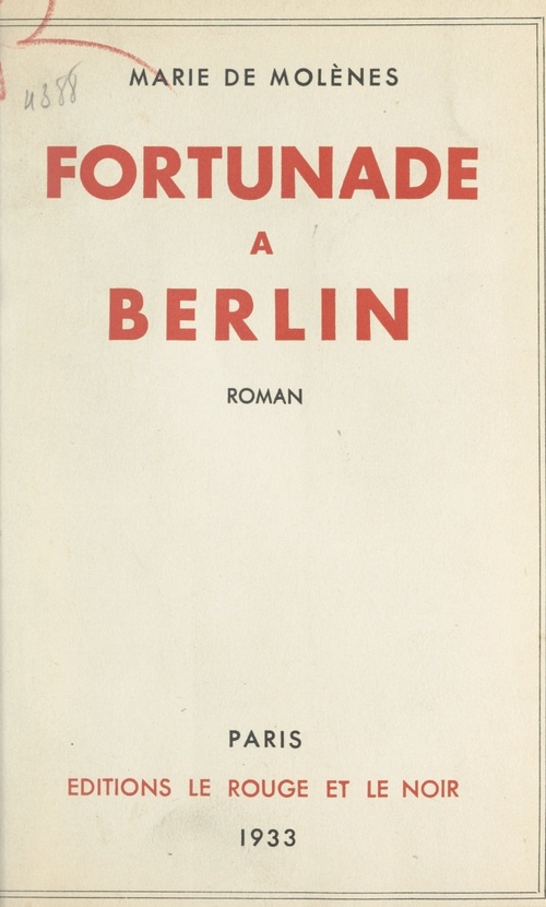 Couverture ebook de Fortunade à Berlin, de Marie de Molènes