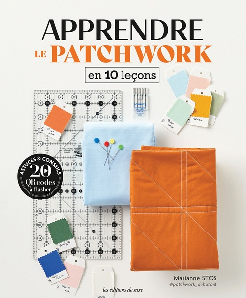Couverture ebook de Apprendre le patchwork en 10 leçons, de Marianne Stos