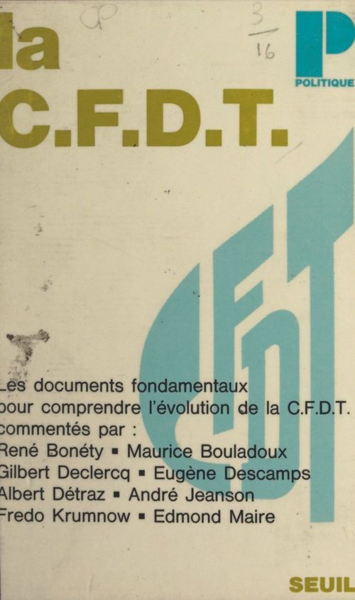 Couverture ebook de La C.F.D.T., de Confederation Francaise Democratique Du