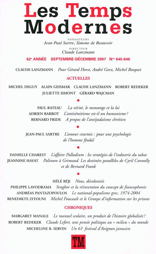 ebook cover of Les Temps Modernes N° 645, by Revue Les Temps Modernes