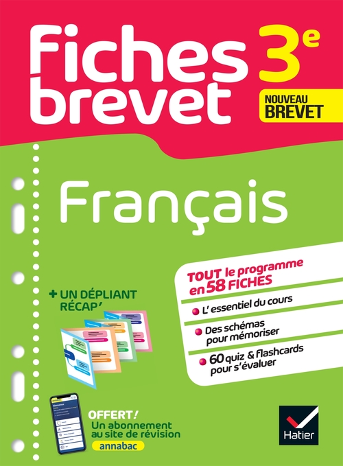 ebook cover of Fiches brevet - Français 3e Brevet 2027, by Sylvie Dauvin