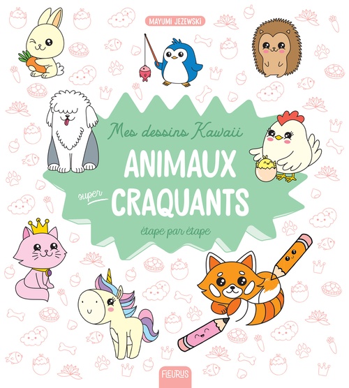 Couverture ebook de Mes dessins kawaii : Animaux super craquants, de Mayumi Jezewski
