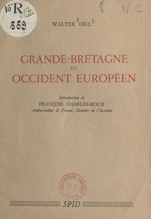 Couverture ebook de Grande-Bretagne et Occident européen, de Walter Hill