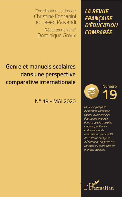 Couverture ebook de Genre et manuels scolaires dans une perspective comparative internationale, de Dominique Groux