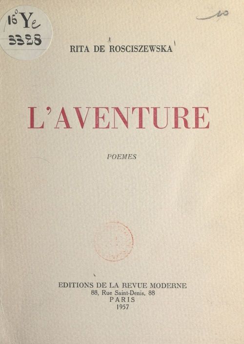 Couverture ebook de L'aventure, de Rita De Rosciszewska