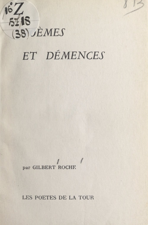 ebook cover of Poèmes et démences, by Gilbert Roche