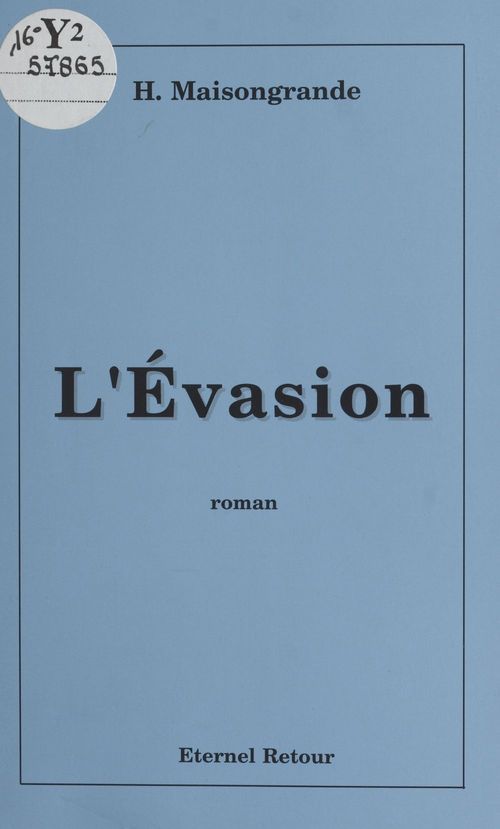ebook cover of L'évasion, by Henri Maisongrande