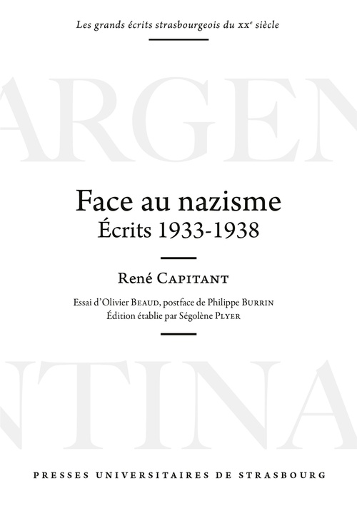 ebook cover of Face au nazisme, by René Capitant
