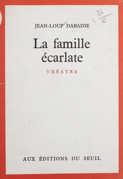 ebook cover of La famille écarlate, by Jean-loup Dabadie
