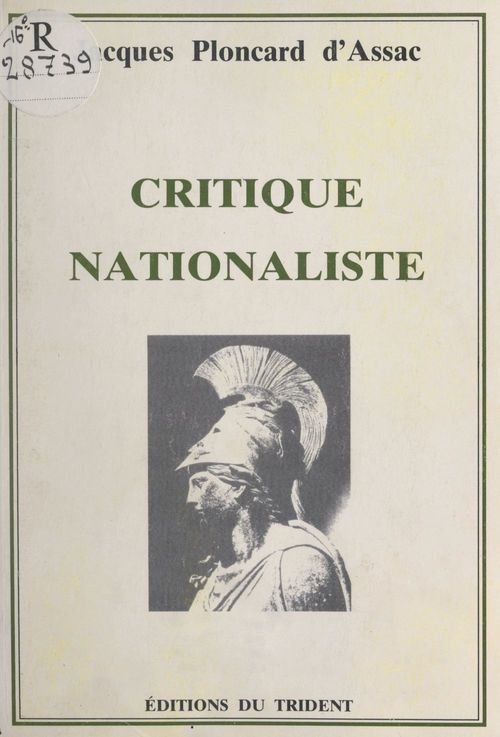 Couverture ebook de Critique nationaliste, de Jacques Ploncard D'Assac