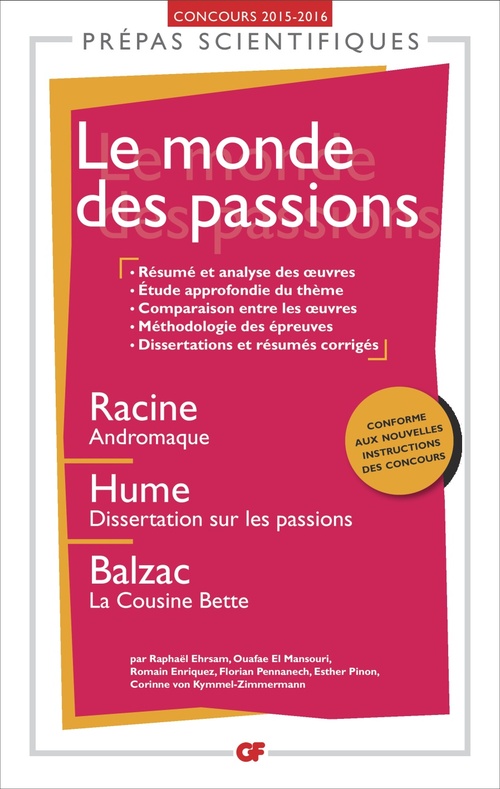 Couverture ebook de Le monde des passions - Prépas scientifiques, de Collectif