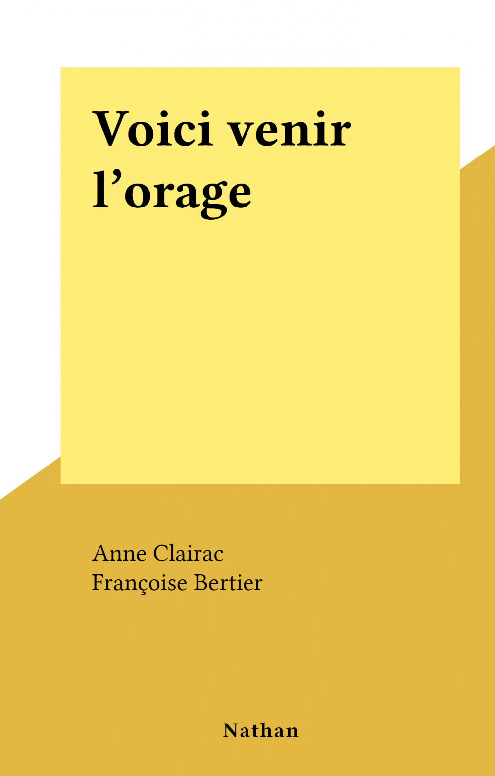 Couverture ebook de Voici venir l'orage, de Anne Clairac