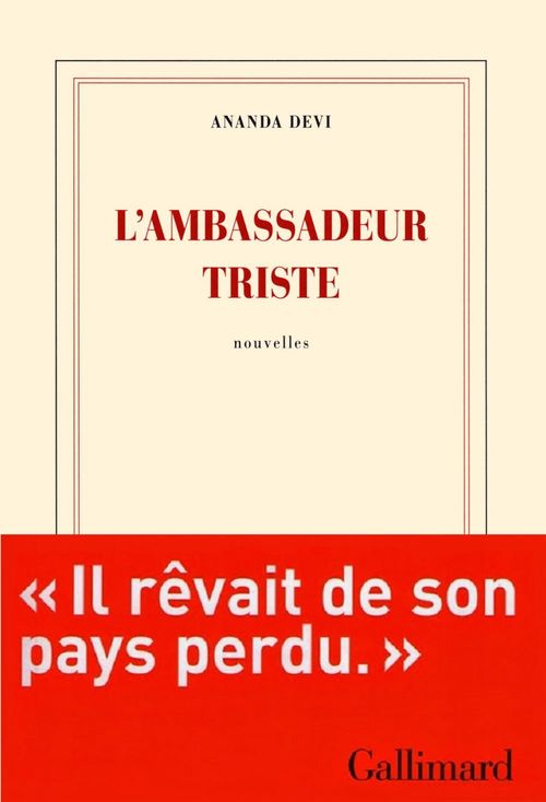 Couverture ebook de L'ambassadeur triste, de Ananda Devi