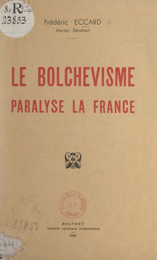 Couverture ebook de Le bolchevisme paralyse la France, de Frederic Eccard