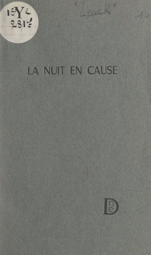 ebook cover of La nuit en cause, by Rene-Georges Leuck