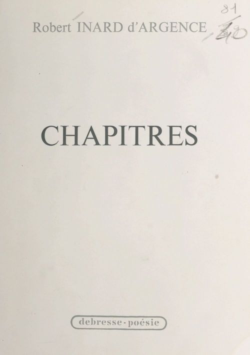 Couverture ebook de Chapitres, de Robert Inard d'argence