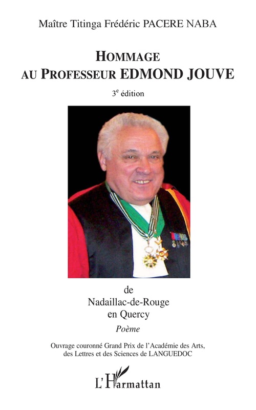 Couverture ebook de Hommage au professeur Edmond Jouve, de Titinga frédéric Pacere