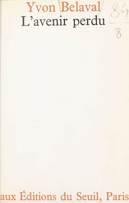 Couverture ebook de L'avenir perdu, de Yvon Belaval
