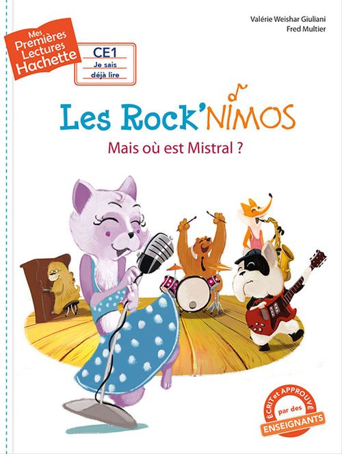 Couverture ebook de Premières Lectures CE1 Les Rock'nimos - Mais où est Mistral ?, de Valérie Weishar Giuliani