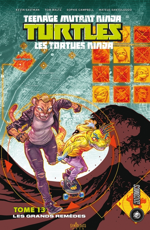 Couverture ebook de Les Tortues Ninja - TMNT, T13 : Les Grands Remèdes, de Kevin Eastmann, Mateus Santolouco, Tom Waltz