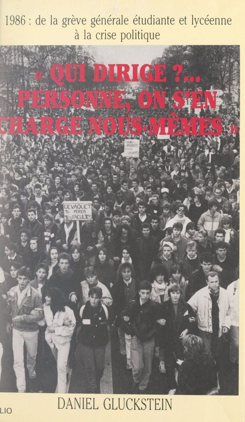 Couverture ebook de Qui dirige ? Personne, on s'en charge nous-mêmes, de Daniel Gluckstein