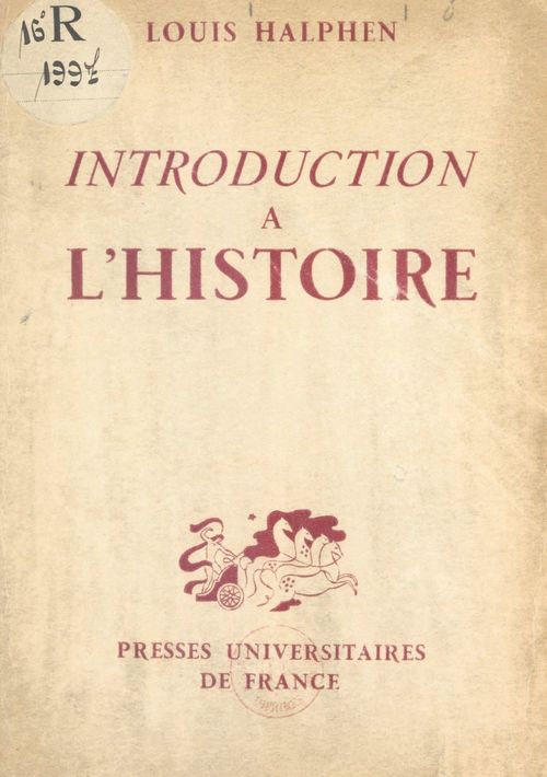 Couverture ebook de Introduction à l'histoire, de Louis Halphen