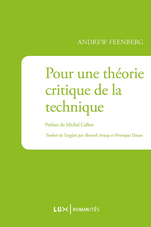 Couverture ebook de Pour une théorie critique de la technique, de Andrew Feenberg