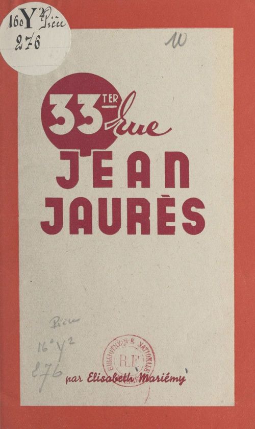 ebook cover of 33 ter, rue Jean-Jaurès, by Elisabeth Mariemy