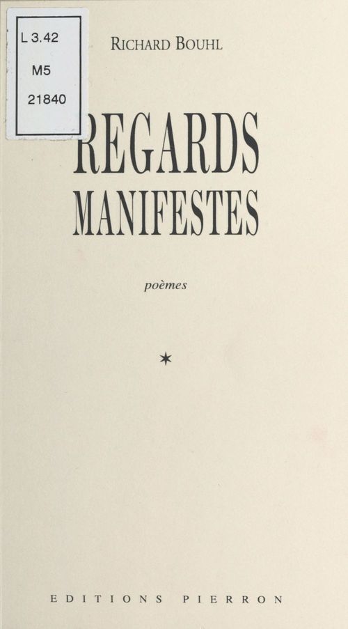 Couverture ebook de Regards manifestes, de Richard Bouhl