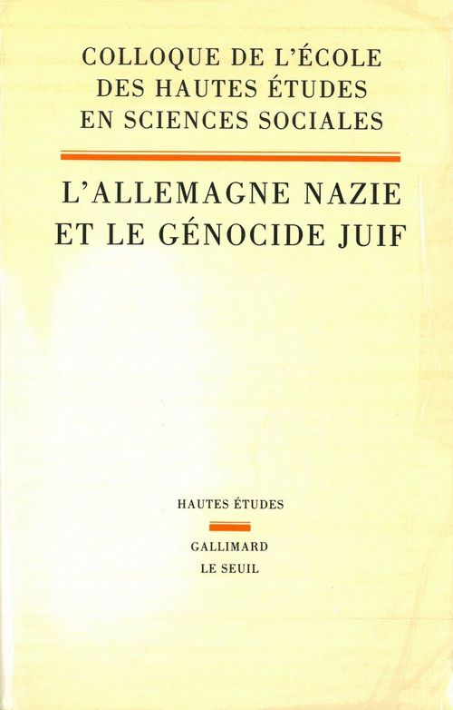 Couverture ebook de L'Allemagne nazie et le Génocide juif, de Edit. Ecole Htes Etu