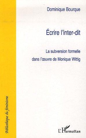 Couverture ebook de Ecrire l'inter-dit, de Dominique Bourque