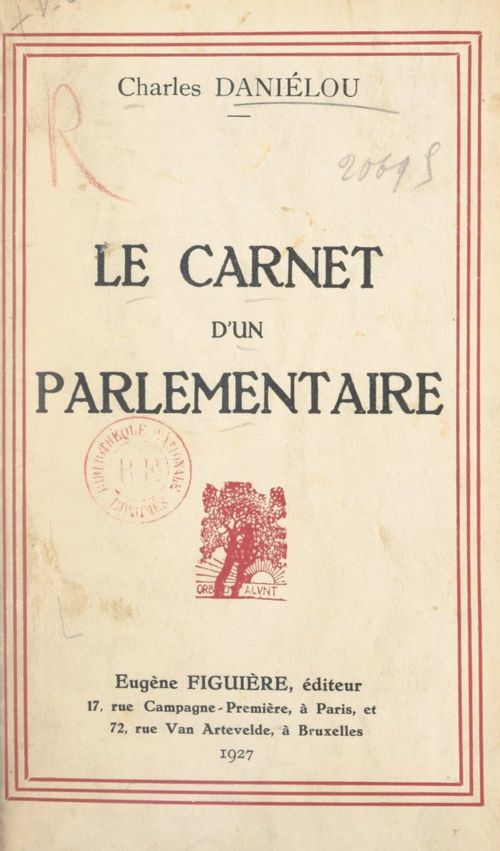 Couverture ebook de Le carnet d'un parlementaire, de Charles Danielou