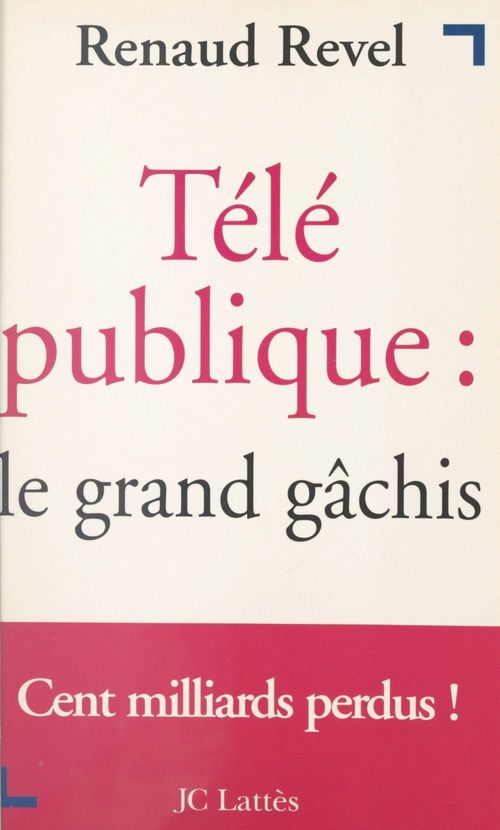 ebook cover of Télé publique : le grand gâchis, by Renaud Revel