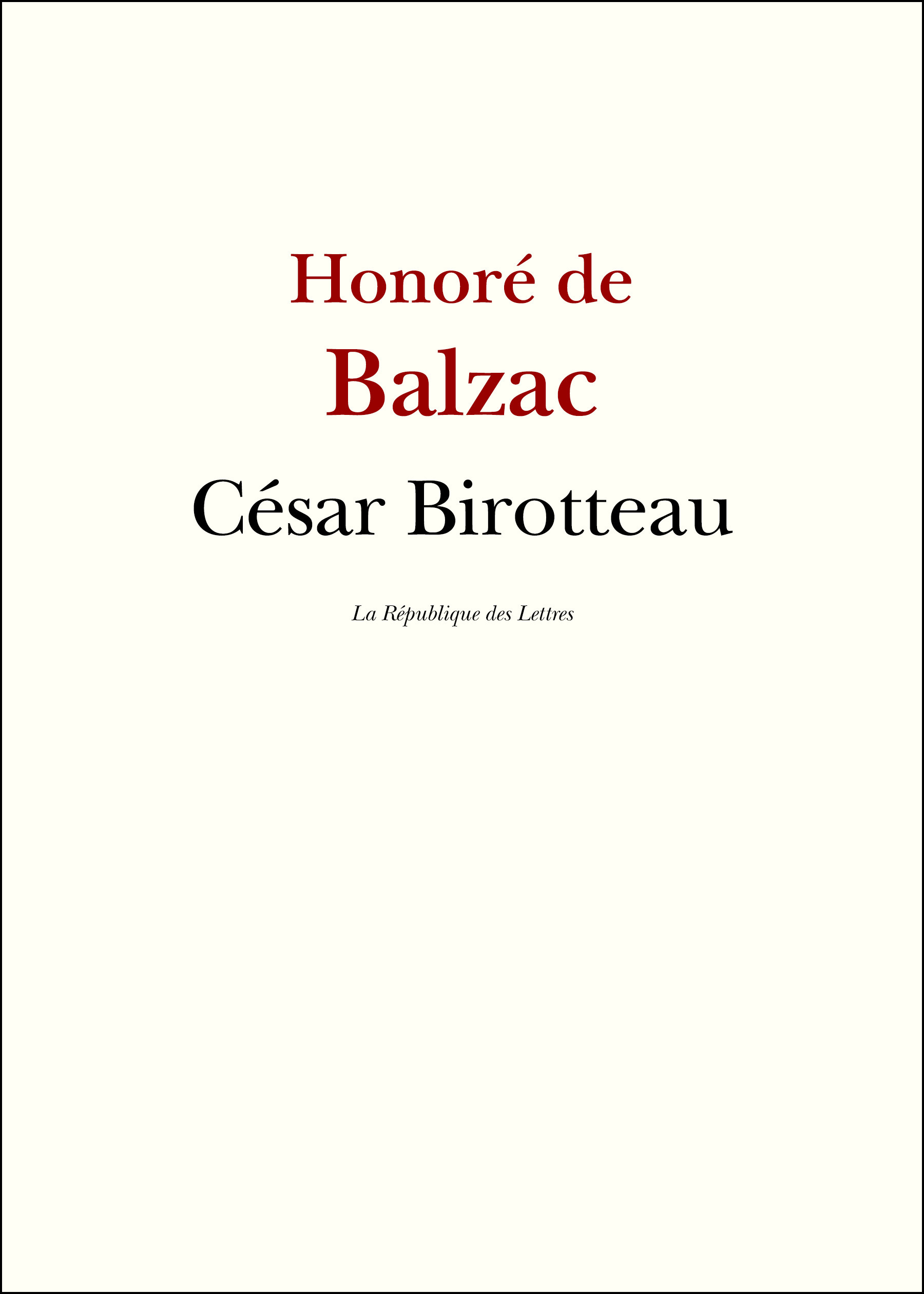 Couverture ebook de César Birotteau, de Honore De Balzac