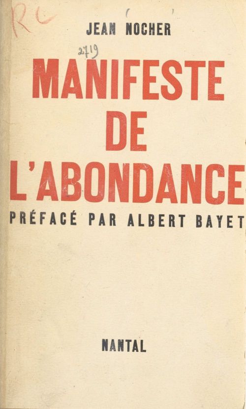 Couverture ebook de Manifeste de l'abondance, de Jean Nocher