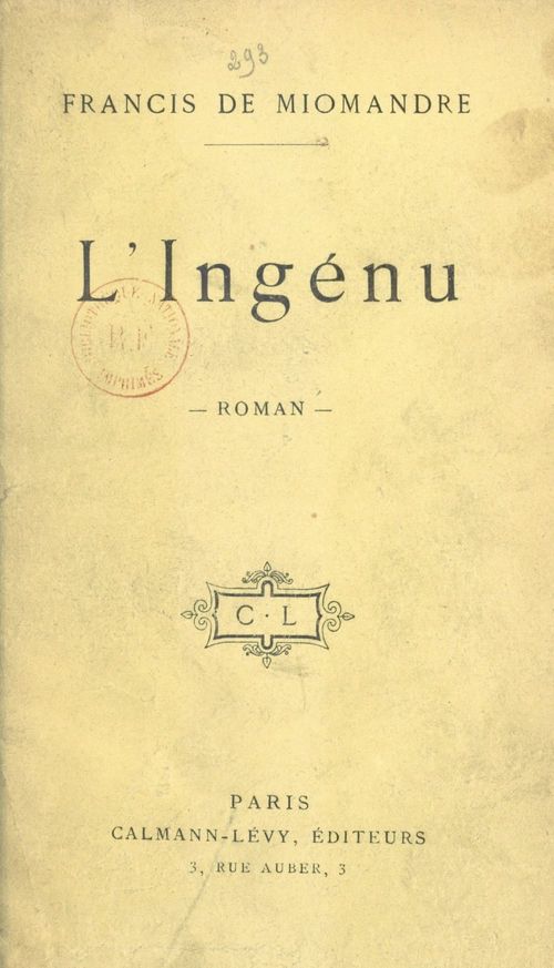Couverture ebook de L'ingénu, de Francis de Miomandre