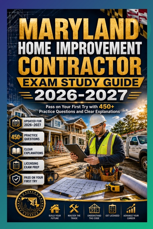 Couverture ebook de Maryland Home Improvement Contractor Exam Study Guide 2026-2027, de Sebastian Crowe
