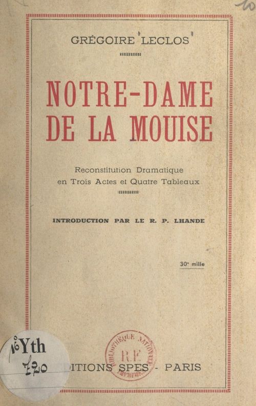 ebook cover of Notre-Dame de la Mouise, by Gregoire Leclos