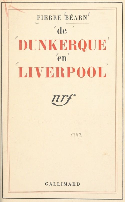 ebook cover of De Dunkerque en Liverpool, by Pierre Bearn