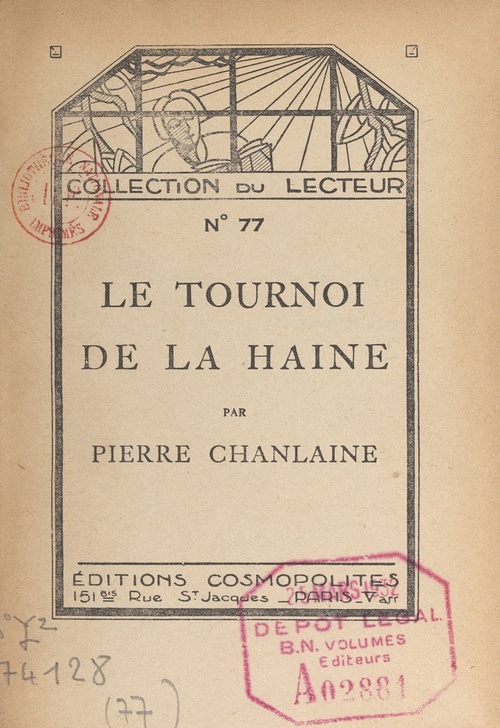 ebook cover of Le tournoi de la haine, by Pierre Chanlaine