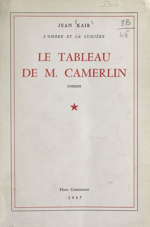 Couverture ebook de L'ombre et la lumière, le tableau de M. Camerlin, de Jean Kair