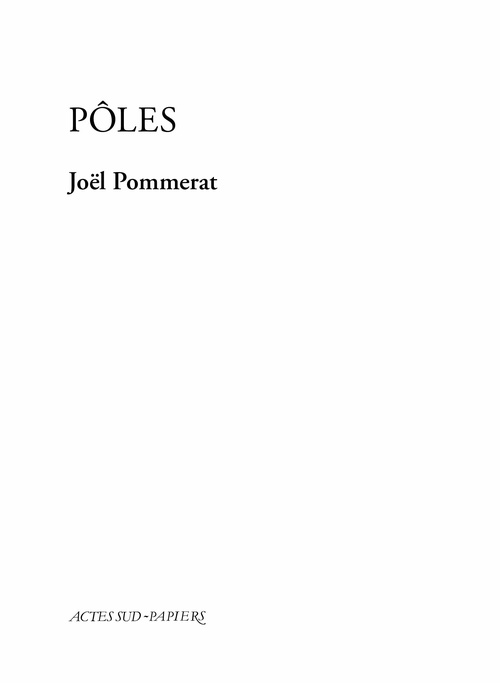Couverture ebook de Pôles, de Joël Pommerat