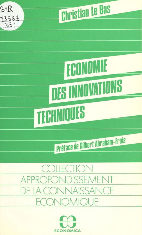 Couverture ebook de Économie des innovations techniques, de Le Bas C.