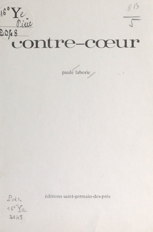 Couverture ebook de Contre-coeur, de Paule Laborie