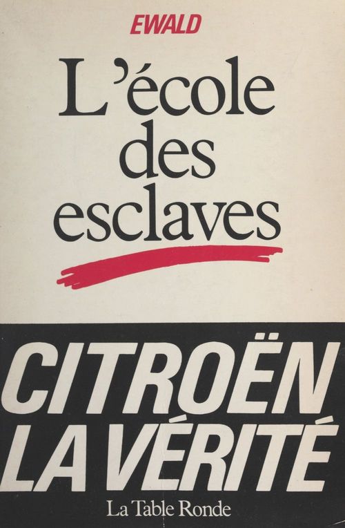 Couverture ebook de L'école des esclaves, de Ewald