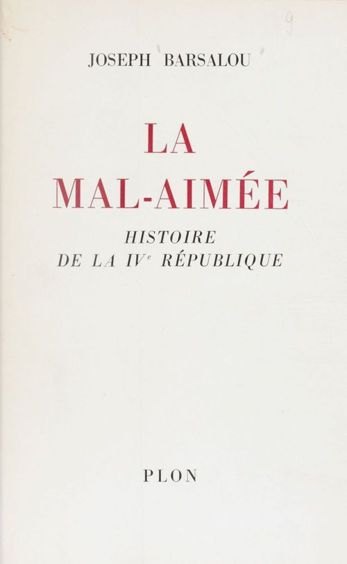 Couverture ebook de La mal-aimée, de Joseph Barsalou