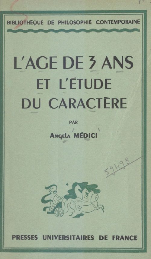 Couverture ebook de L'âge de trois ans et l'étude du caractère, de Angela Medici